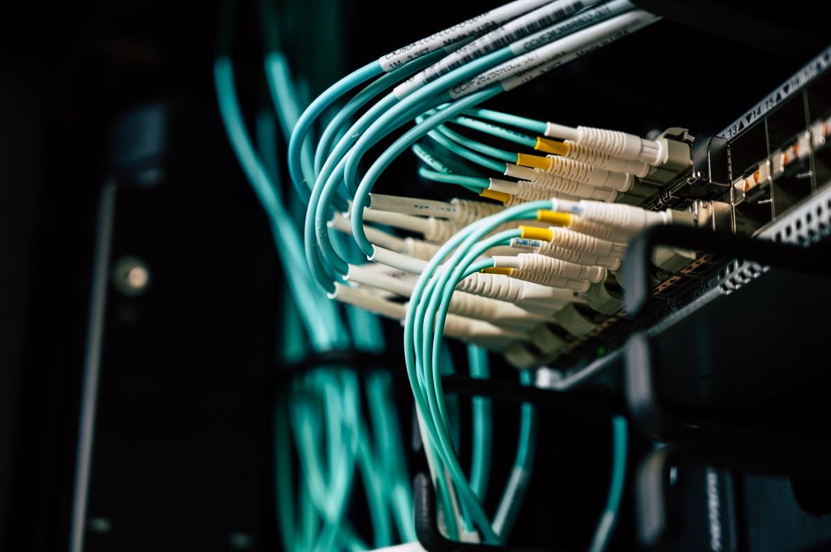 Fiber optic patch cables terminated at a commercial network panel